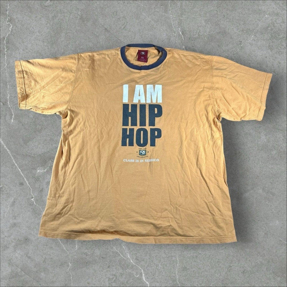 Vintage Def Jam University Shirt Mens XXL Mustard Yellow I Am Hip Hop Streetwear